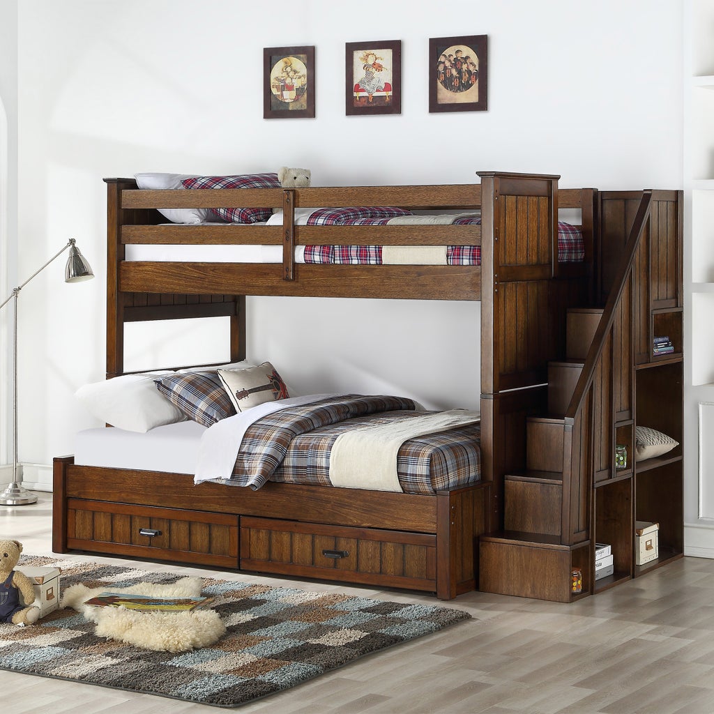 （希少廃盤デッドストック）MSR BUNK ROOM 2 （シートのみ）未使用品 Caramia Kids Maddox Staircase Twin Over Full Bunk Bed , Sunset