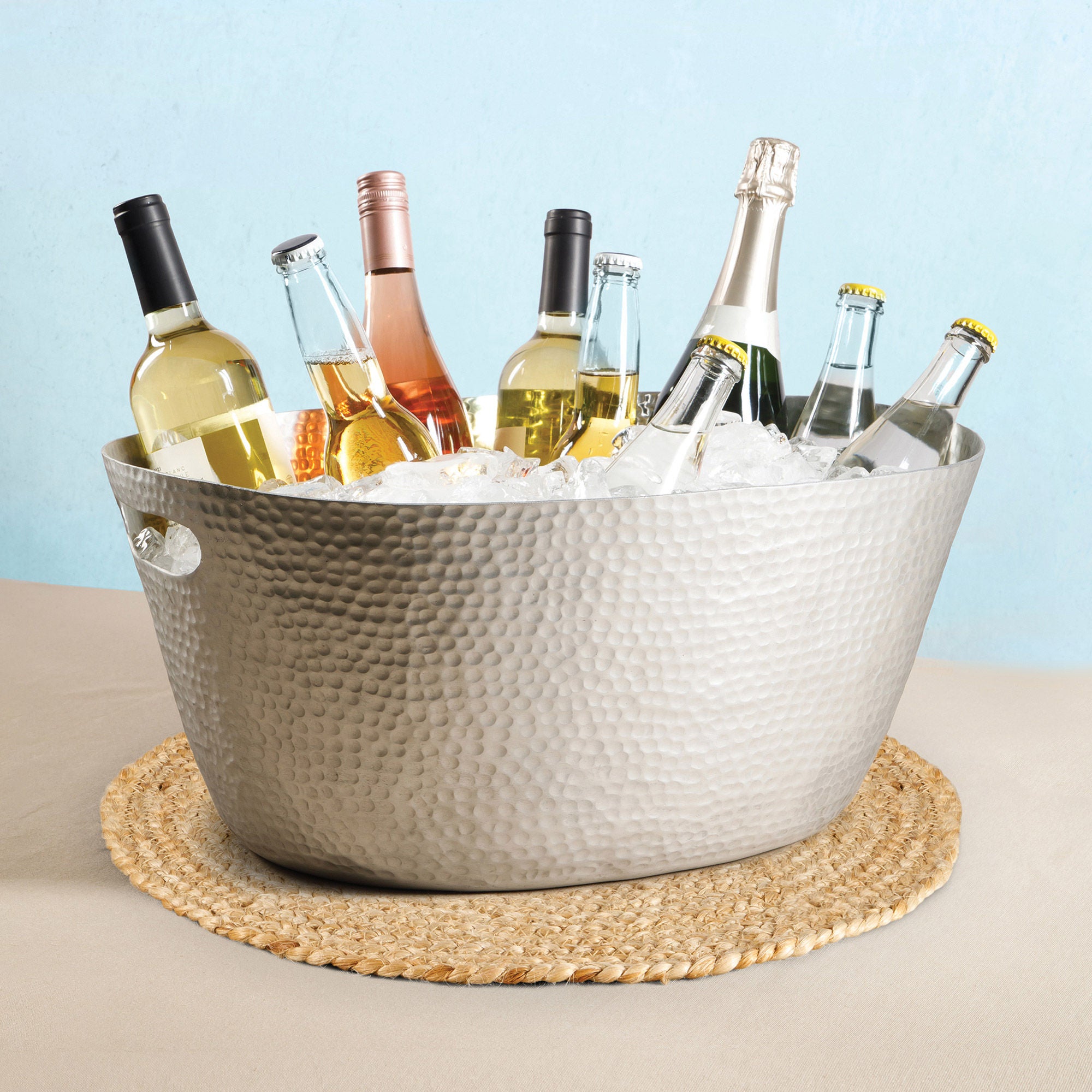 Laurie Gates 14.5-quart Oval Hammered Aluminum Beverage Tub | Costco