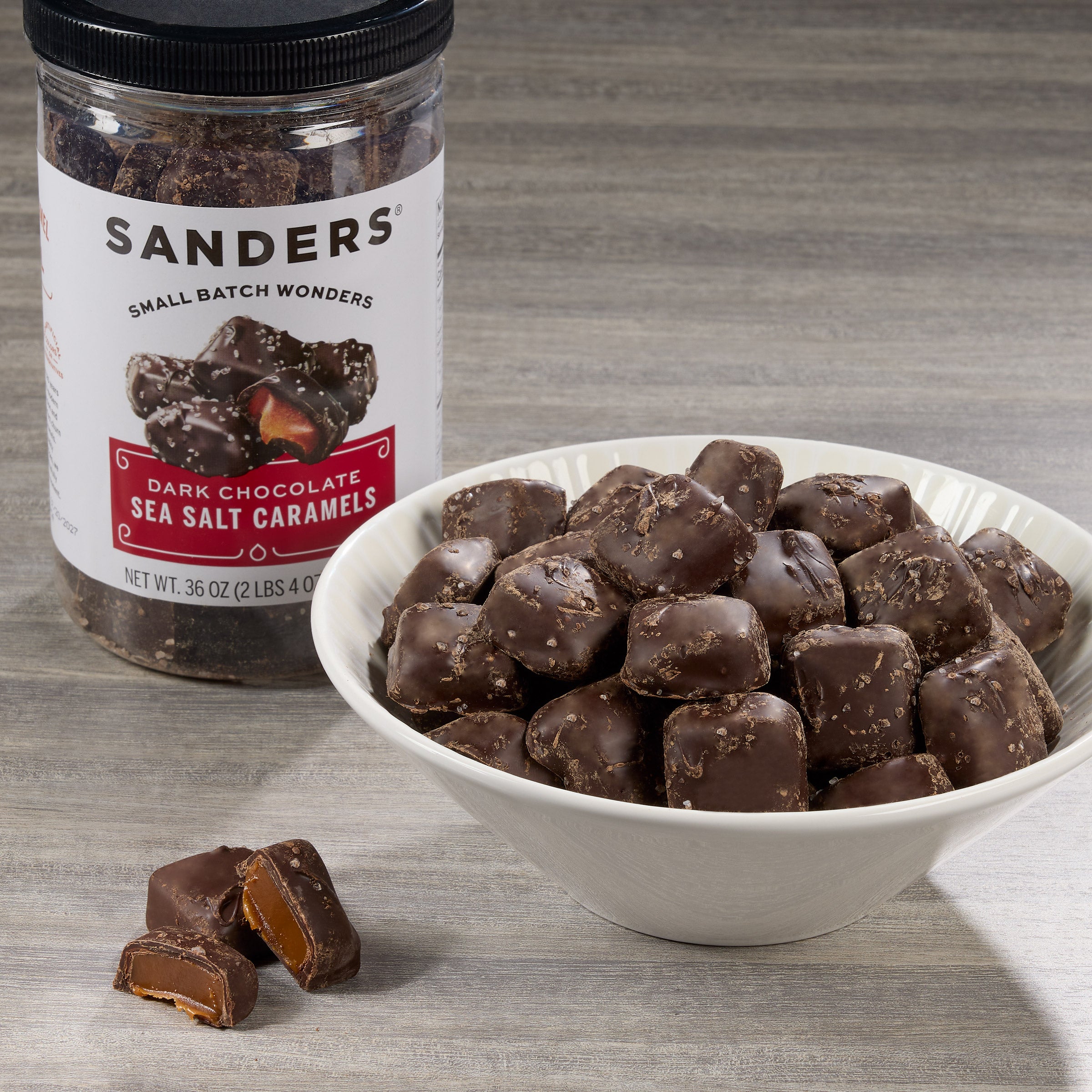 Sanders Dark Chocolate Sea Salt Caramels 36 oz., 2-pack | Costco