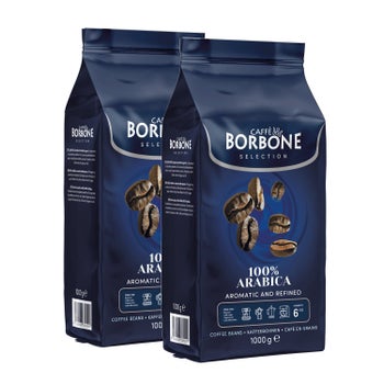 Caffè Borbone 100% Arabica Whole Coffee Beans, 2 × 1 kg
