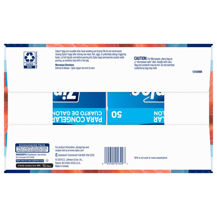 Ziploc Grip 'n Seal Freezer Bags, Quart, 200 ct | Costco