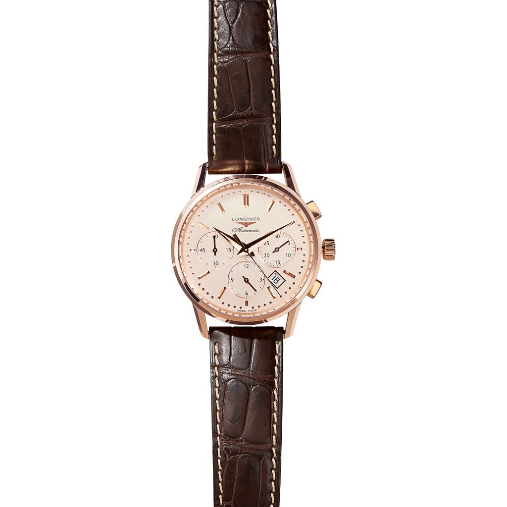 Longines Heritage 18k Rose Gold Case Men's Automatic Watch | Costco