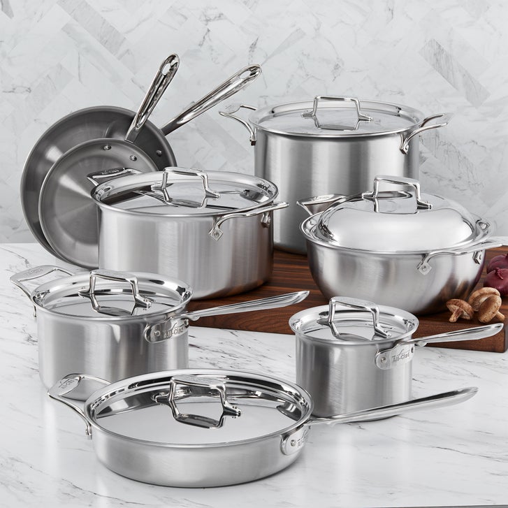 All-Clad D5 Brushed Stainless Steel 14-piece Cookware Set | Costco