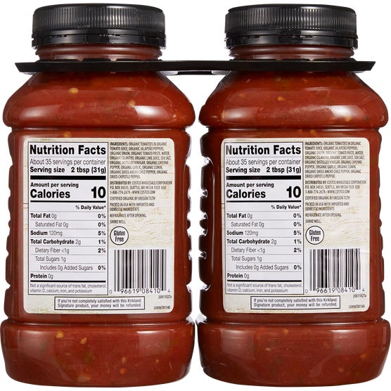 bpc 157 salsa nutrition SALSA, MEDIUM BLACK BEAN AND CORN SALSA, EL PINTO  El Pinto Co-Packing Kirkland Signature Organic Salsa, Medium,