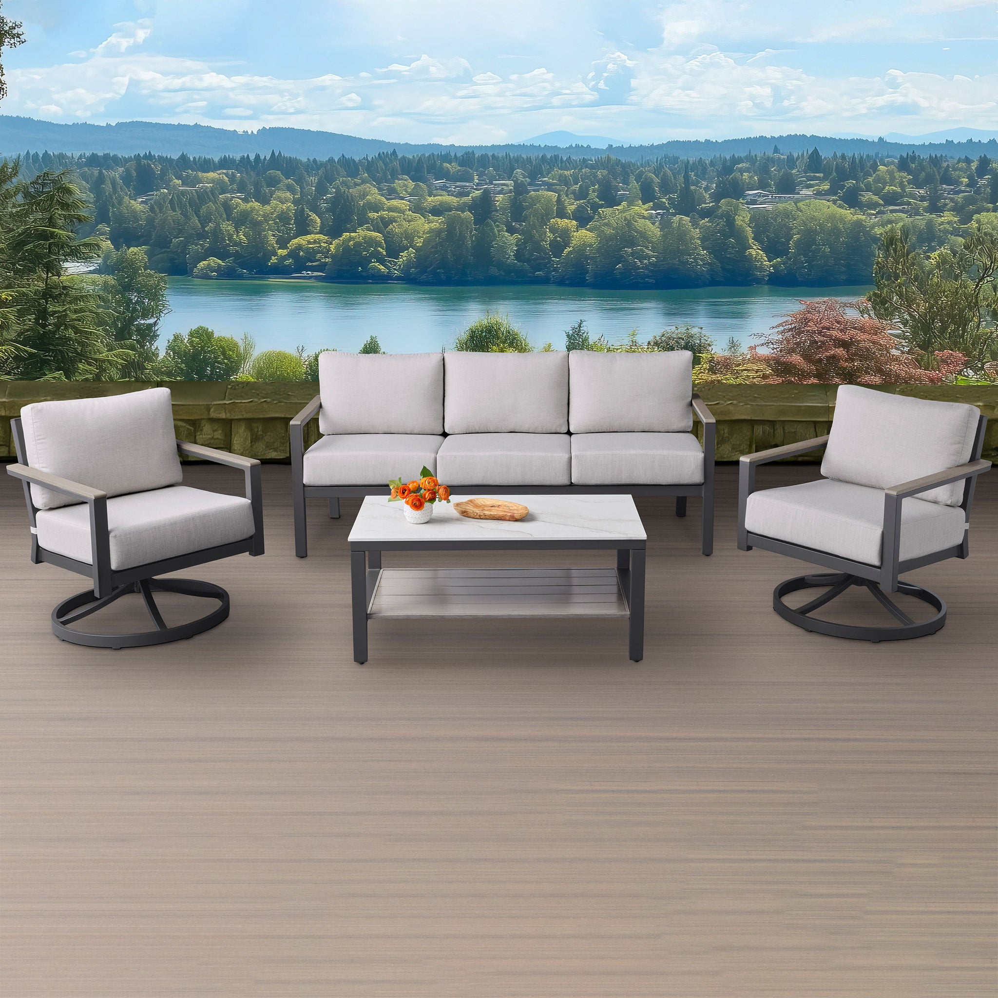 Agio Nicolet 4-piece Outdoor Patio Seating Set | Costco