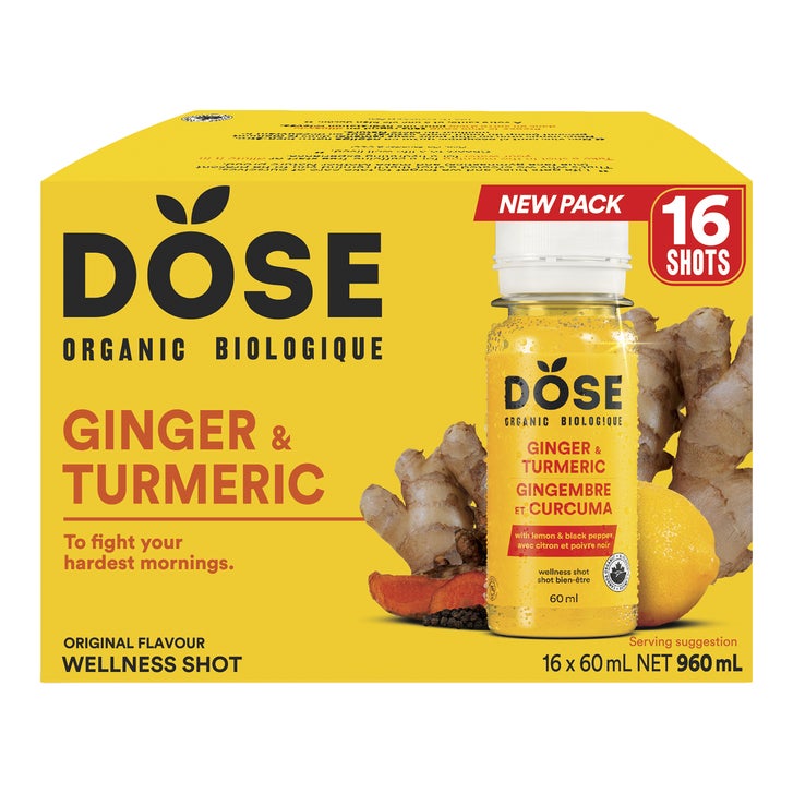 Dose Ginger Dose Ginger and Turmeric, 16 × 60 mL | Costco