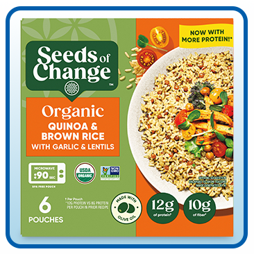 Seeds of Change Organic Quinoa and Brown Rice with Garlic and Lentils, 6-Count