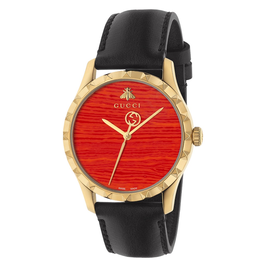 Gucci G-Timeless Coral Red Dial Quartz Watch | Costco