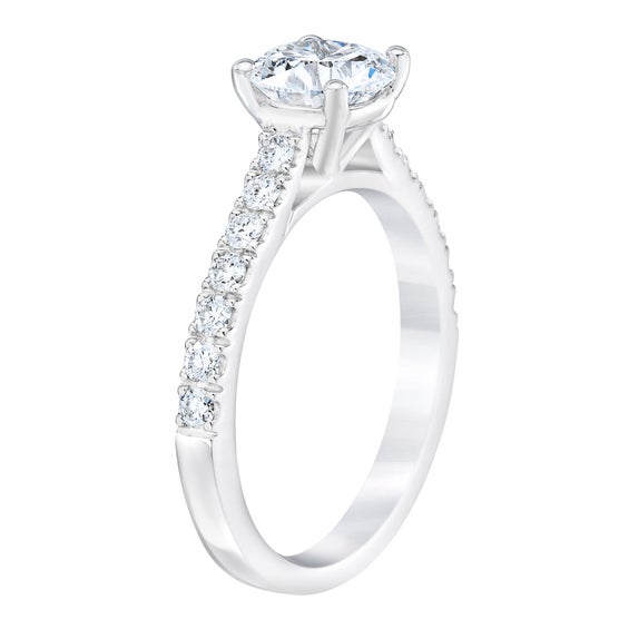 Round Brilliant 2.56 ctw VVS2 Clarity, G Color Diamond Platinum Wedding ...