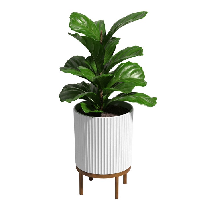 鉢・プランター neighborhood srl PLANT POT 21.5” Capri Planter with Wood Stand by Veradek, 2-pack | Costco