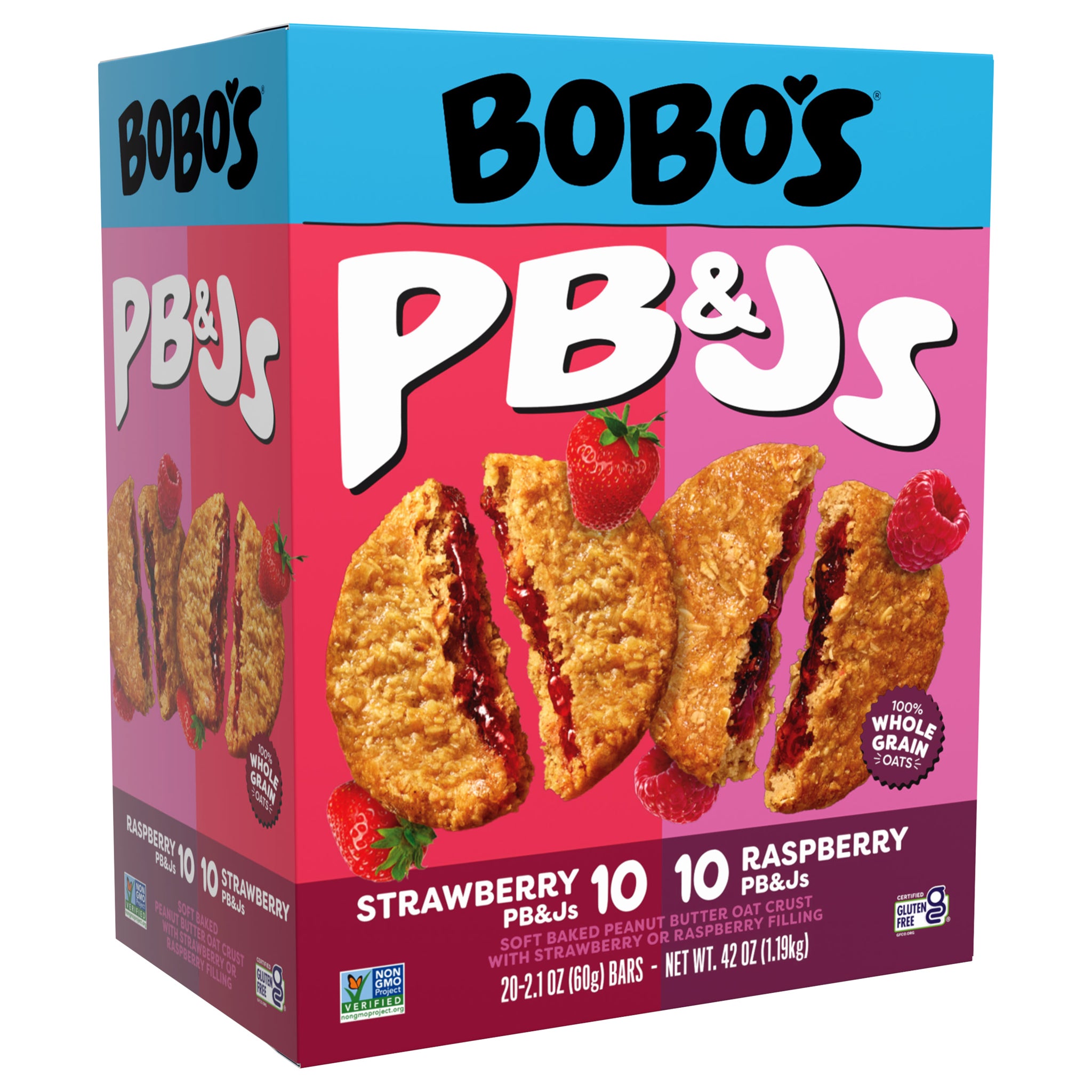 Bobo's PB&J Oat Bar, Variety Pack, 2.1 oz, 20-count | Costco