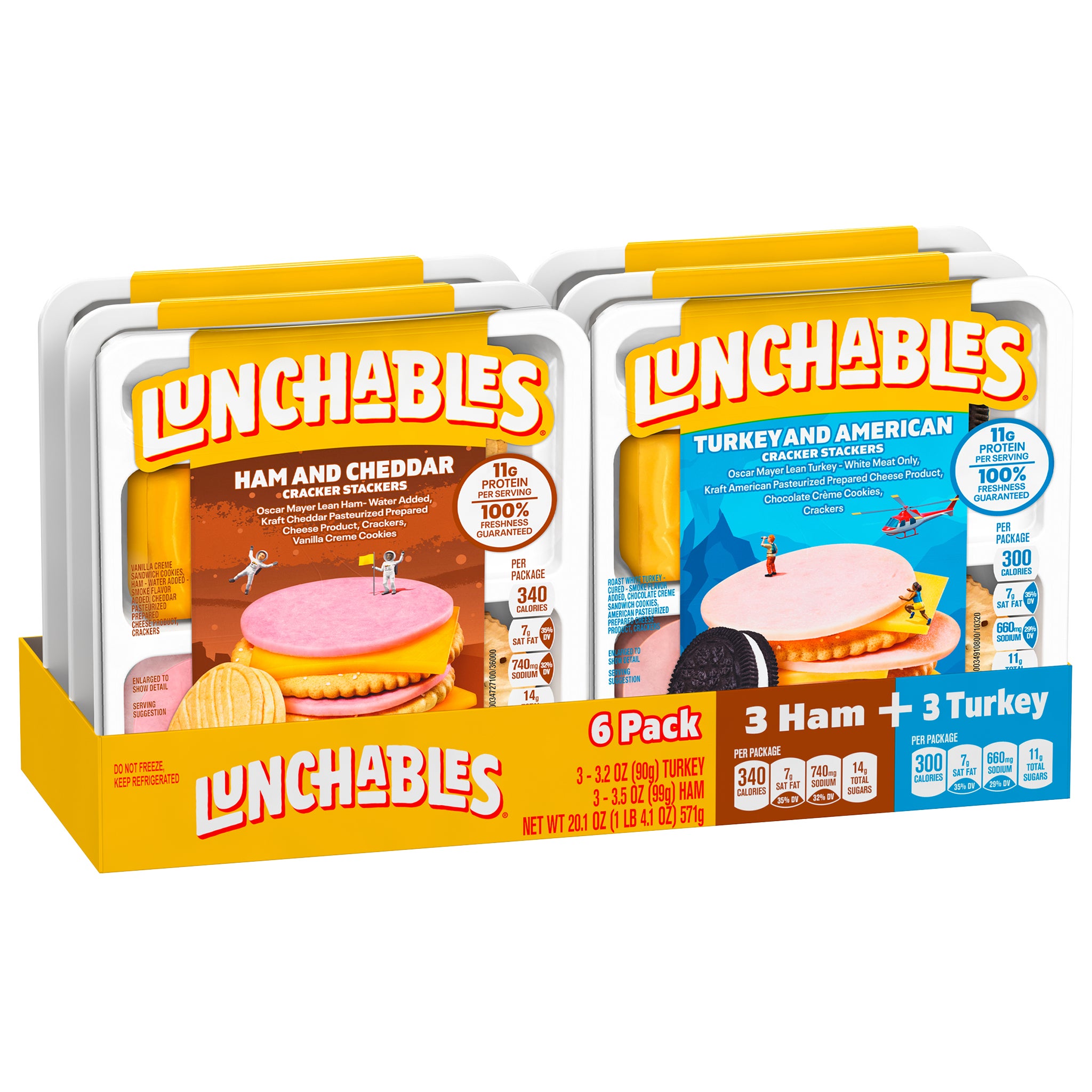 Lunchables Ham & Turkey, Variety Pack, 20.7oz, 6-count