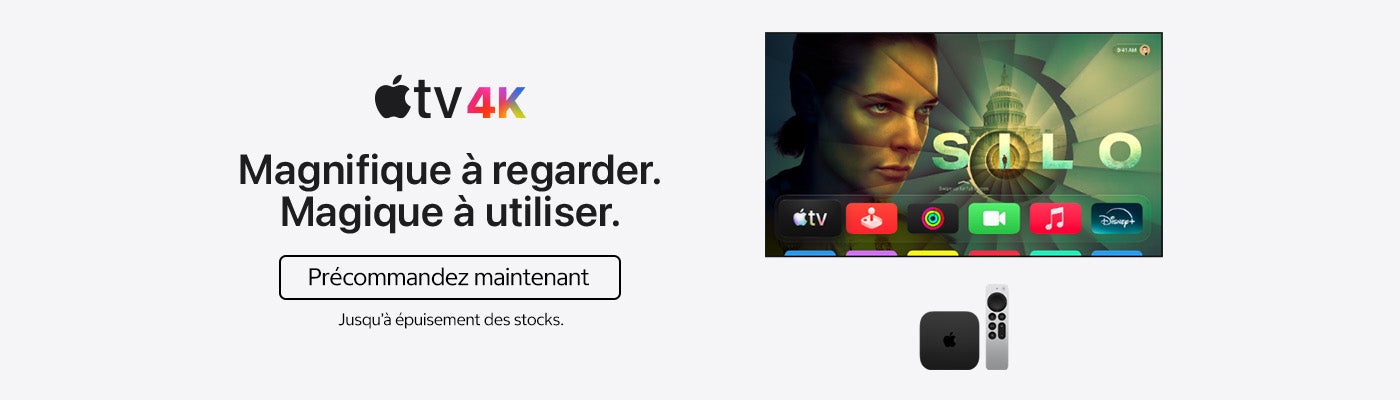 Appletv4K. Magnifique à regarder. Magique à utiliser. Précommandez maintenan Jusqu'à épuisement des stocks.