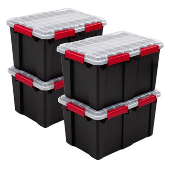 Sterilite 54 Quart Gasket Seal Latch Tote, 4-Pack