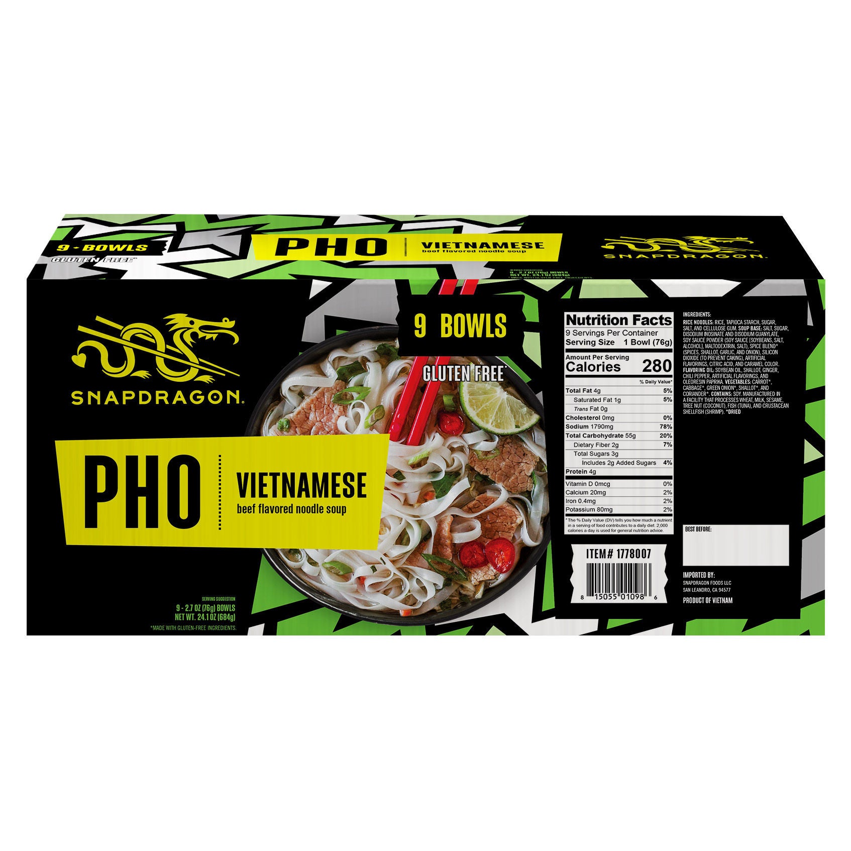 Snapdragon Vietnamese Pho, Beef, 2.7 oz, 9-count | Costco