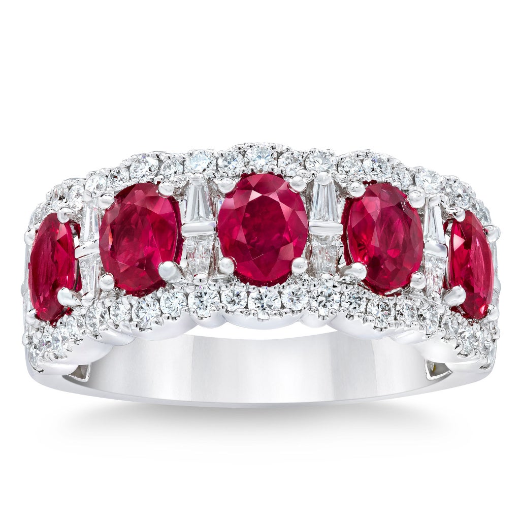 Ruby and Diamond 14kt White Gold Ring | Costco