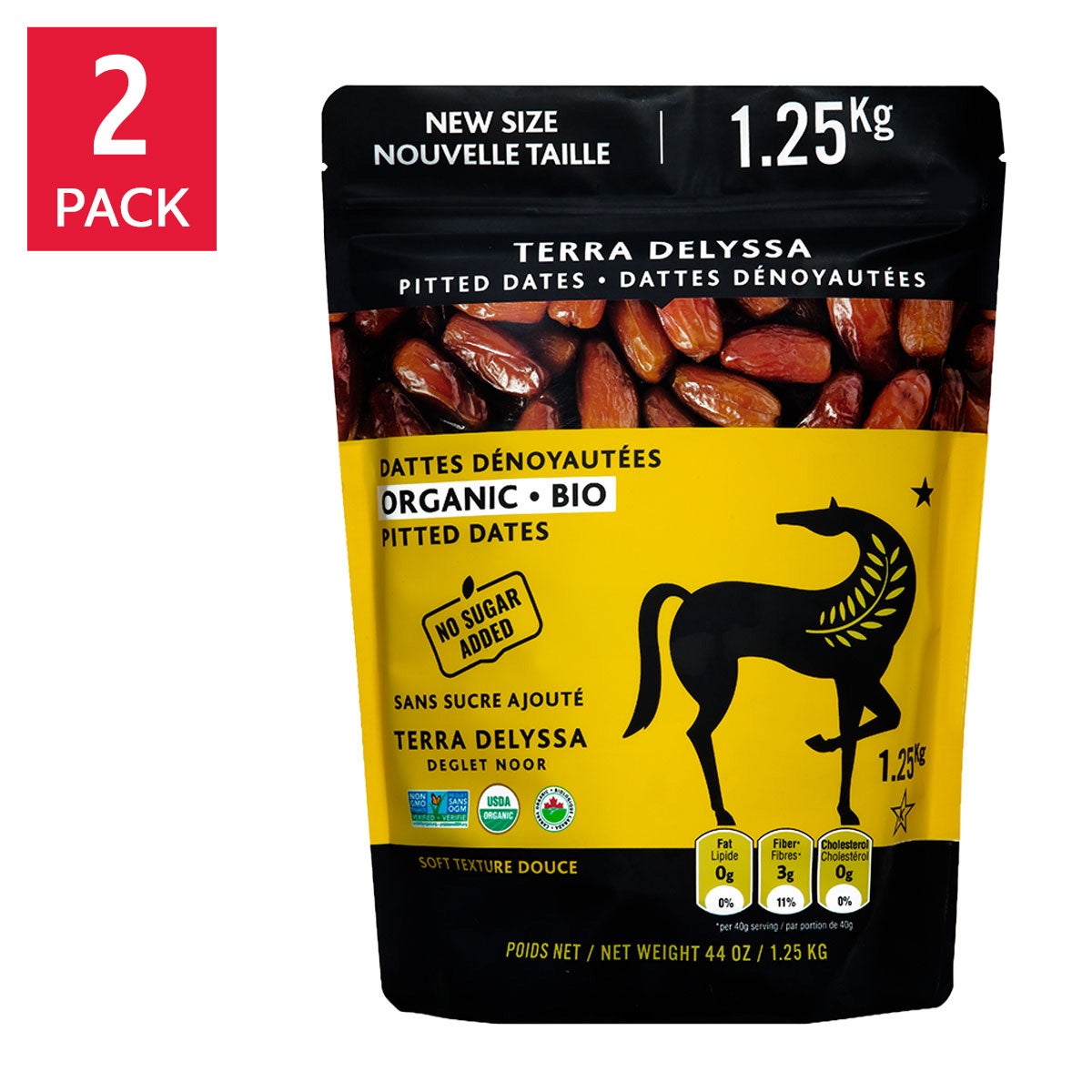 Terra Delyssa Organic Pitted Deglet Noor Dates 2-pack (44 oz. each