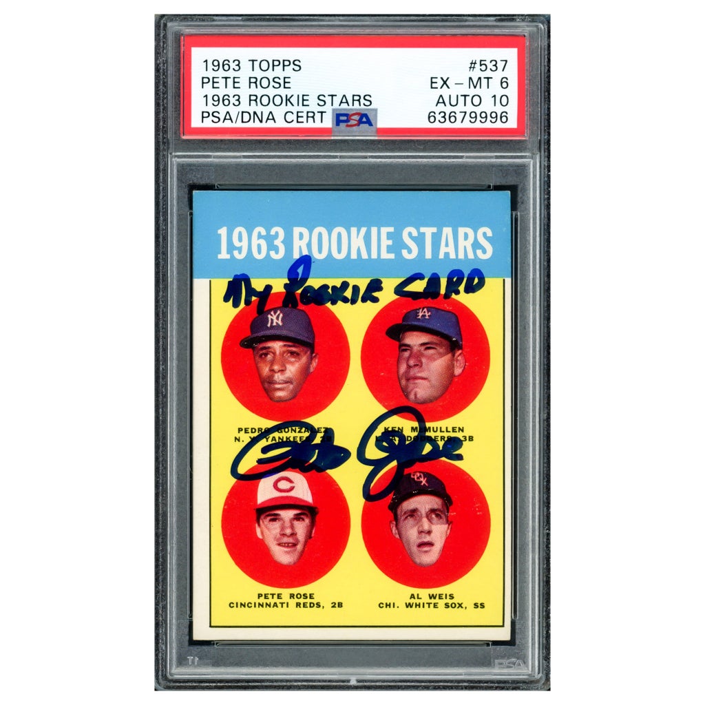 Pete Rose Autographed 1963 Topps Rookie Card #537 