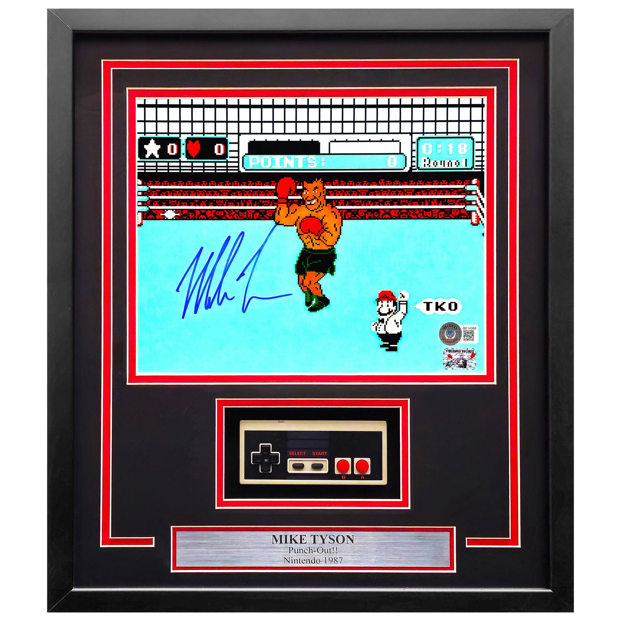 Mike Tyson Autographed Framed 11” x 14” Nintendo Punch-Out!! Photo