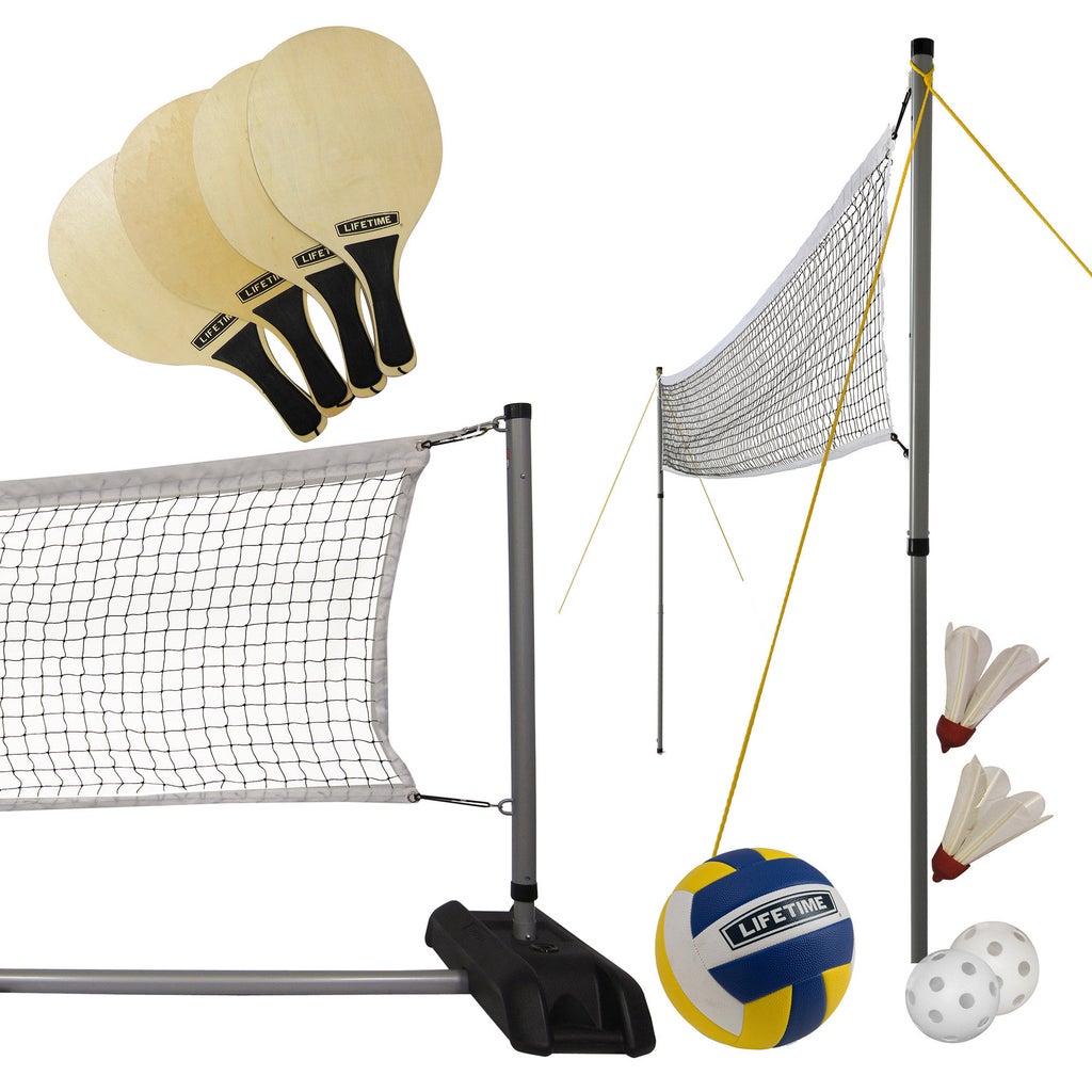 Coors Deluxe Volleyball、ビーチバレー セット Lifetime Pickleball, Badminton and Volleyball Sport Set | Costco