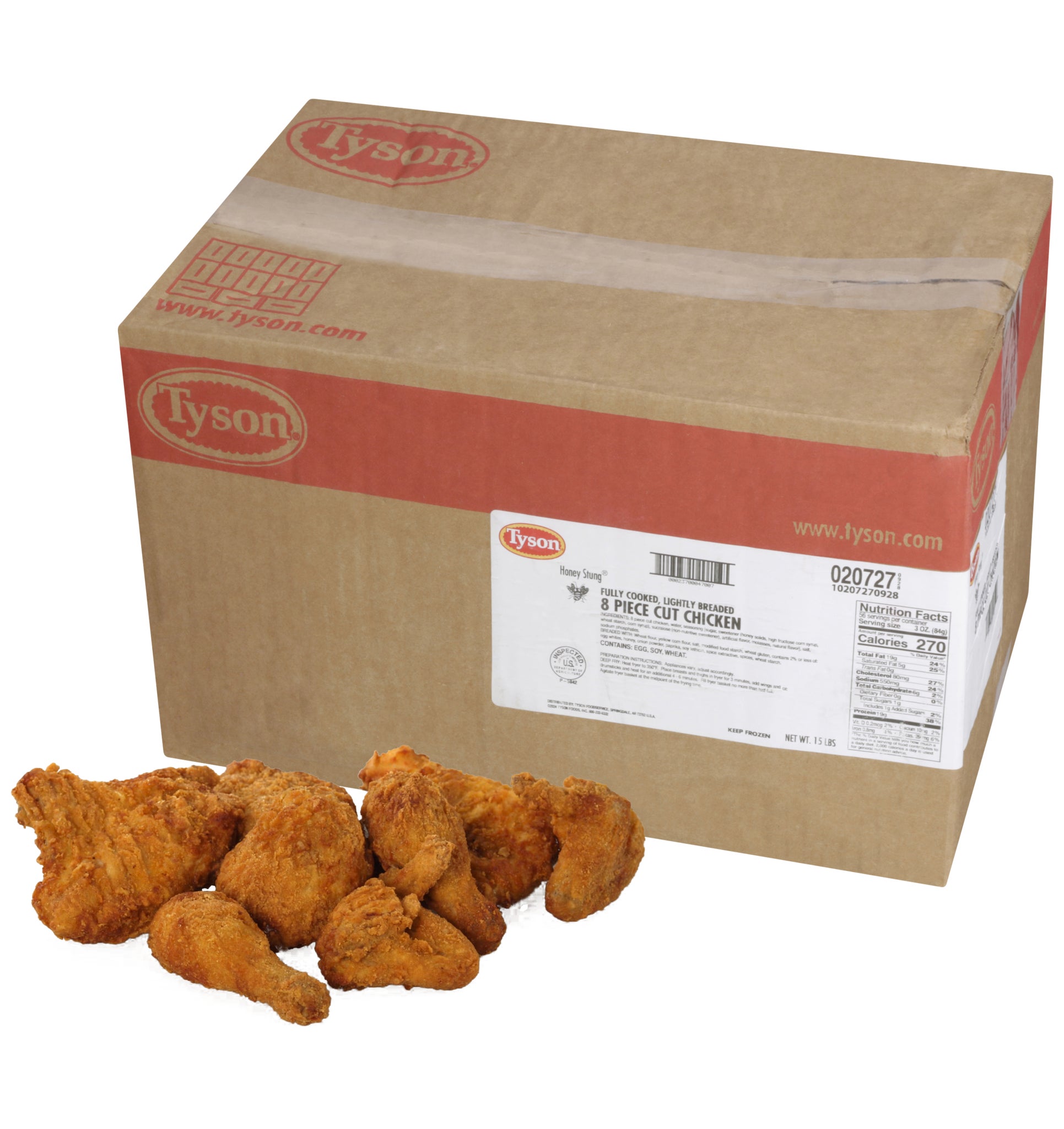 Tyson Red Label 8-Piece Cut Chicken, Lightly Breaded, Fully Cooked