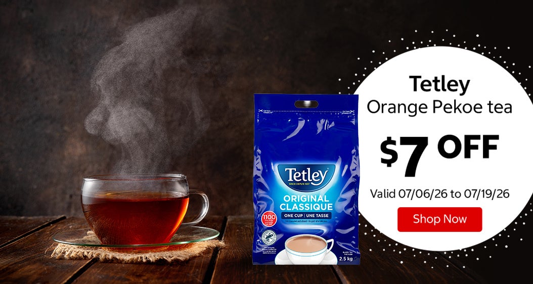 Tetley Orange Pekoe tea $7 OFF Valid 07/06/26 to 07/19/26 Shop Now 