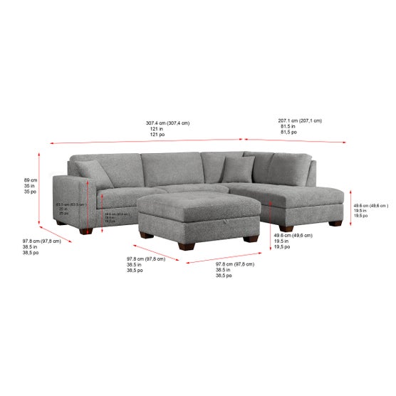 Thomasville Miles Fabric Sectional with Storage Ottoman | Costco