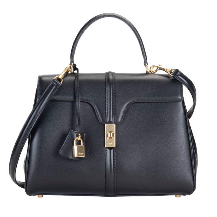 Celine Med. 16 Satin Calf Skin, Black | Costco