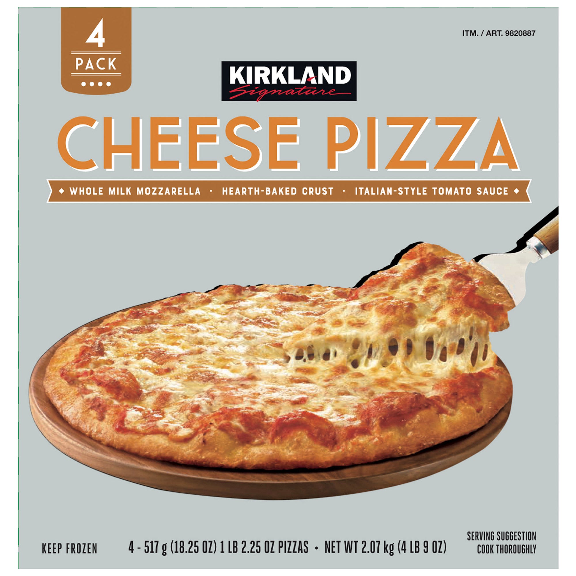 Kirkland Signature Cheese Pizza, 18.25 oz, 4-count | Costco