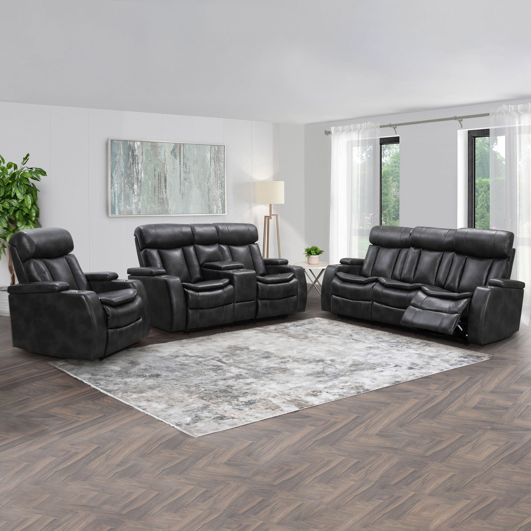 3セット✦クッション　フェザー&ダウン Chief Joseph Pillows Zayne 3-piece Leather Power Reclining Set with Power Headrests