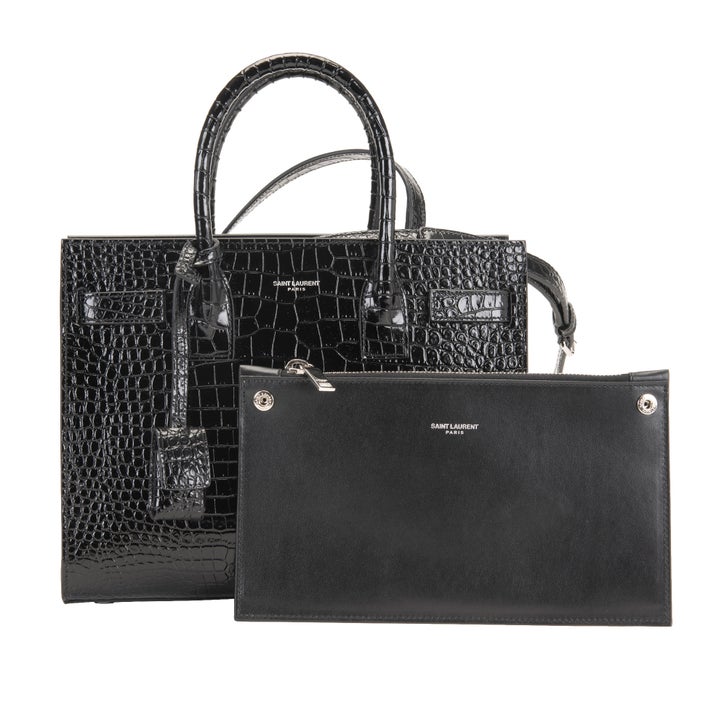 値下げSAINT LOUIS ブラック オブジェ YSL Croc Embossed Sac De Jour Bag, Black | Costco