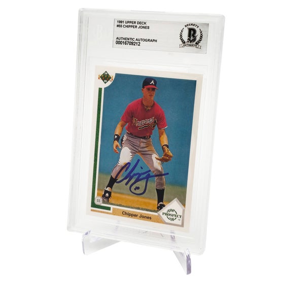 upper deck キャプテンアメリカ　サインカード Chipper Jones Autographed 1991 Upper Deck Rookie Card #55 Atlanta