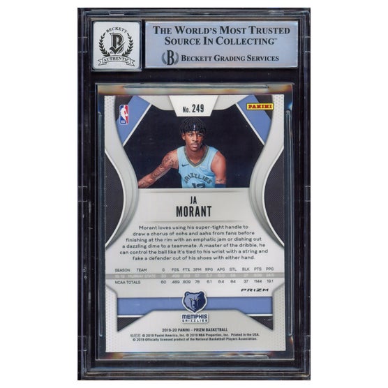Ja Morant Autographed 2019-20 Panini Prizms Red White & Blue