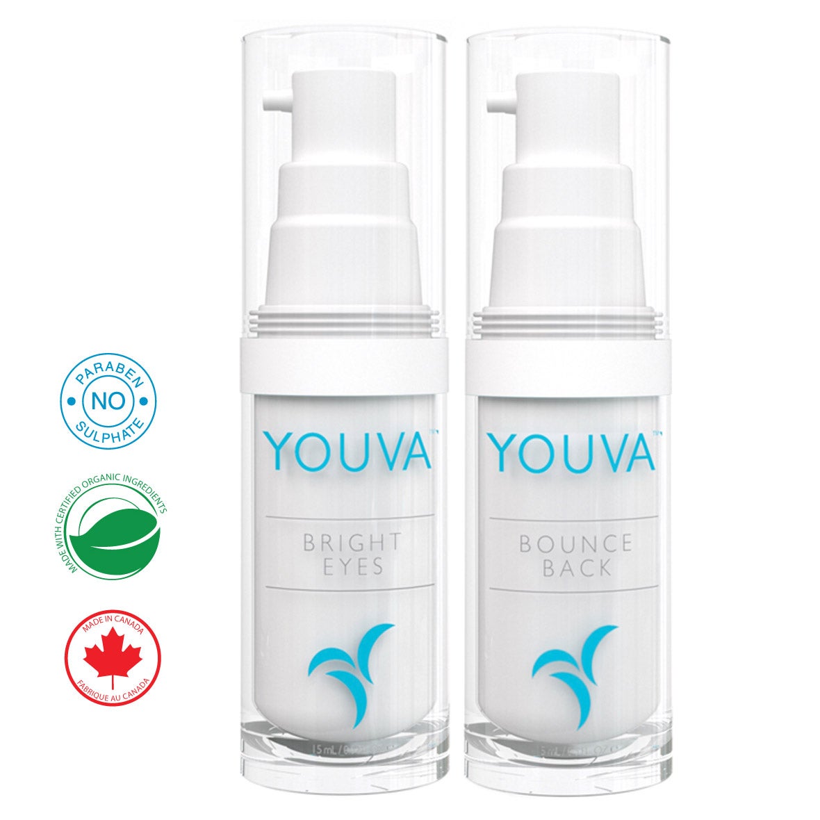 Youva Dynamic Duo: Bounce Back Organic Serum and Bright Eyes
