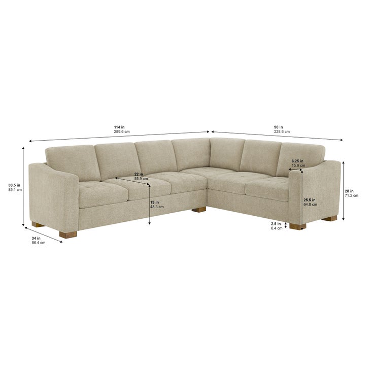 Thomasville Ellsford 2-piece Fabric Sectional, Beige | Costco