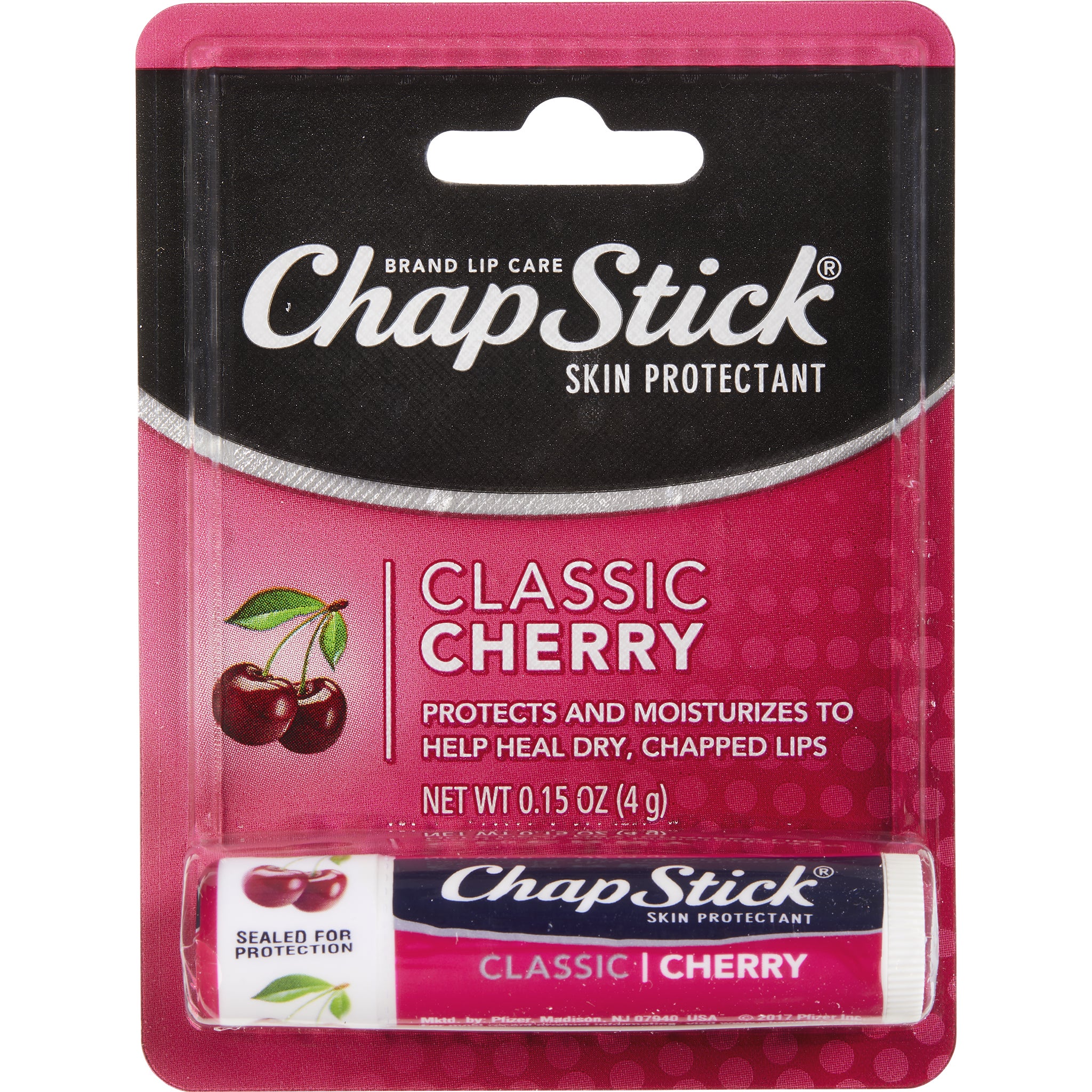 ChapStick Lip Balm, Classic Cherry, 0.15 oz, 12-count