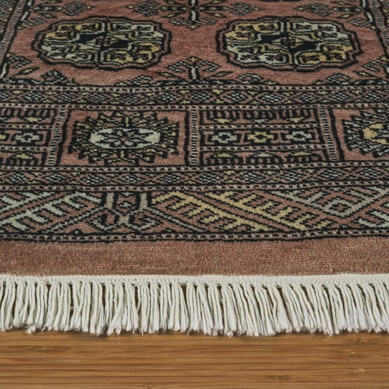 Pakistani Hand Knotted Area Rug, Classic Bukhara Abruzzi Peach, 2