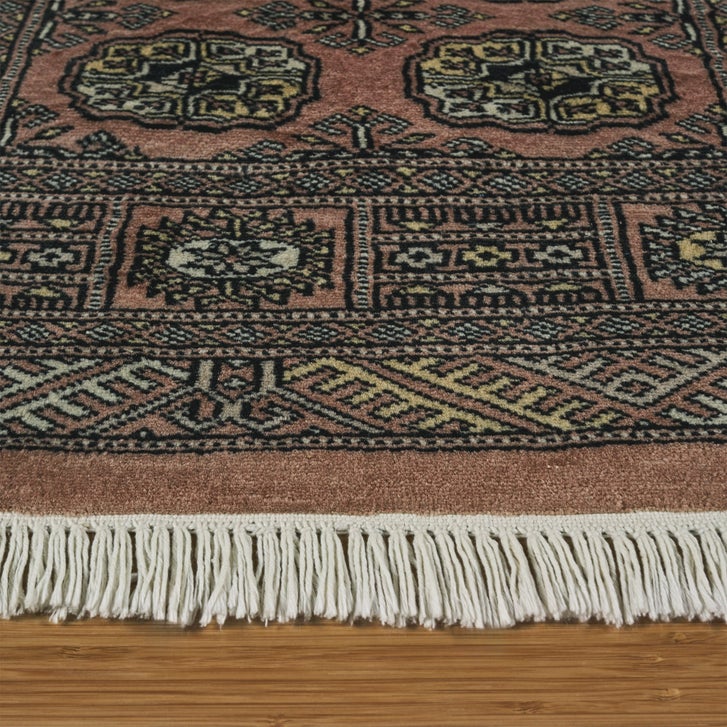 Pakistani Hand Knotted Area Rug, Classic Bukhara Abruzzi Peach, 2