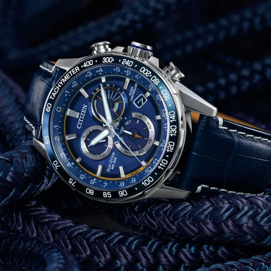 Citizen Eco-Drive Luxury PCAT Stainless Steel Blue Dial Men's