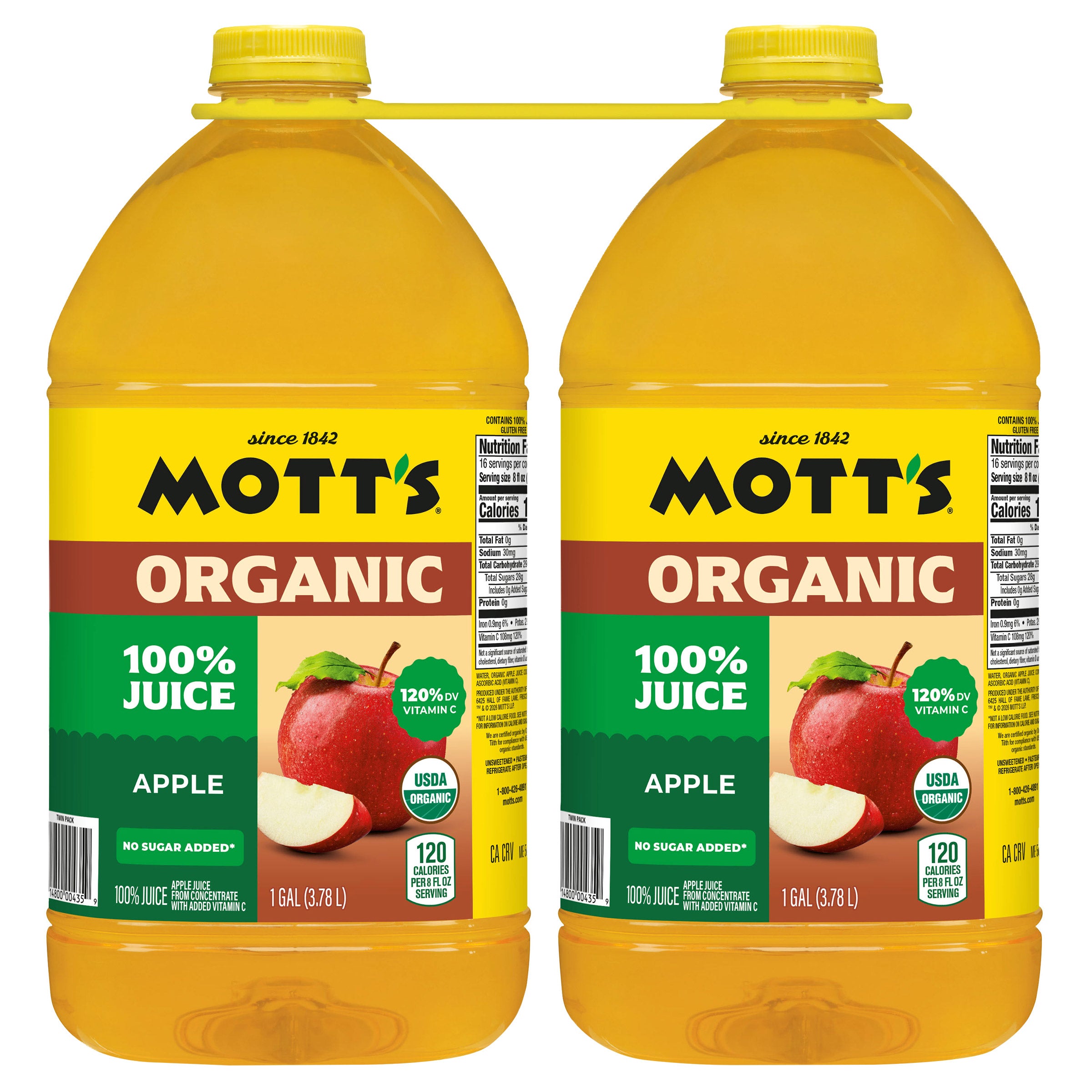 Mott's Organic 100% Apple Juice, 1 Gal, 2-count | Costco