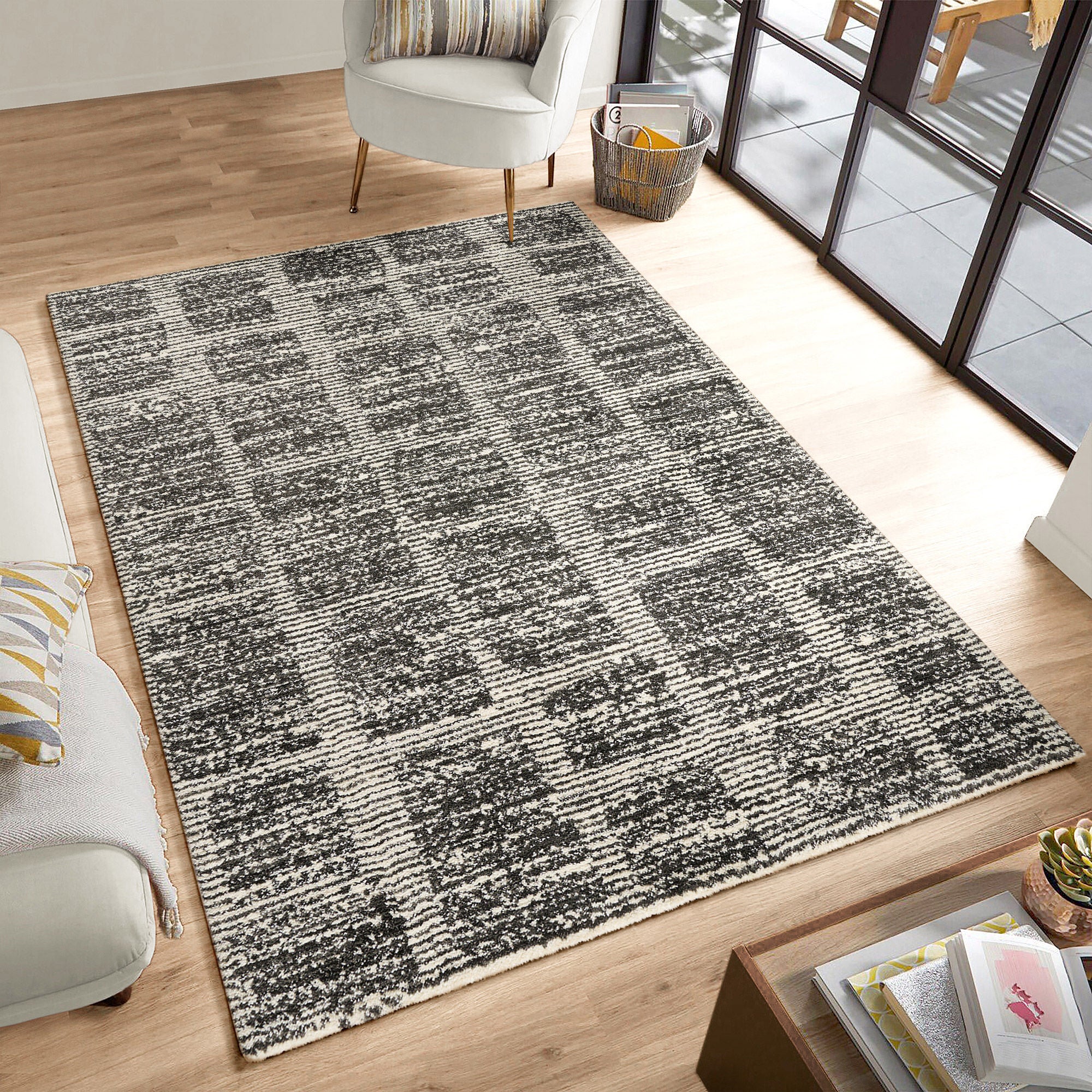 Foxwood Cozy Area Rug Collection, Alva Cream Charcoal | Costco