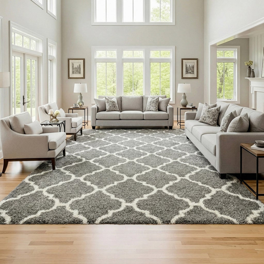 Thomasville Marketplace Luxury Shag Rug Collection, Trellis, 9'5