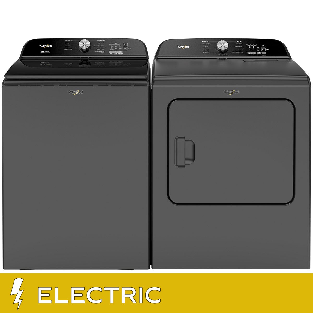 Whirlpool 5.2-5.3 cu. ft. Top Load Washer with 2 in 1 Removable Agitator and 7.0 cu. ft. ELECTRIC Dryer Laundry Package