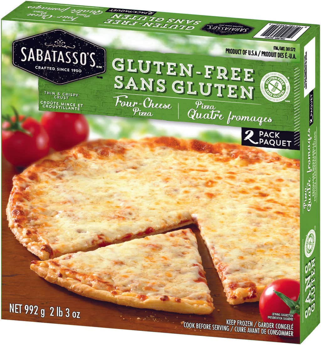 Sabatasso’s gluten-free four-cheese pizza