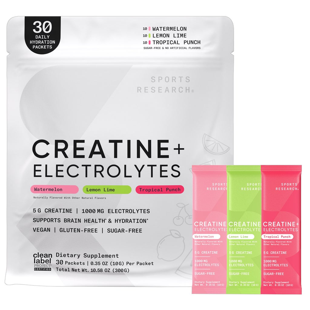 Sports Research Sugar Free Creatine + Electrolytes, 30 Individual ...