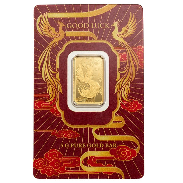 5 gram Gold Bar PAMP Good Luck Phoenix