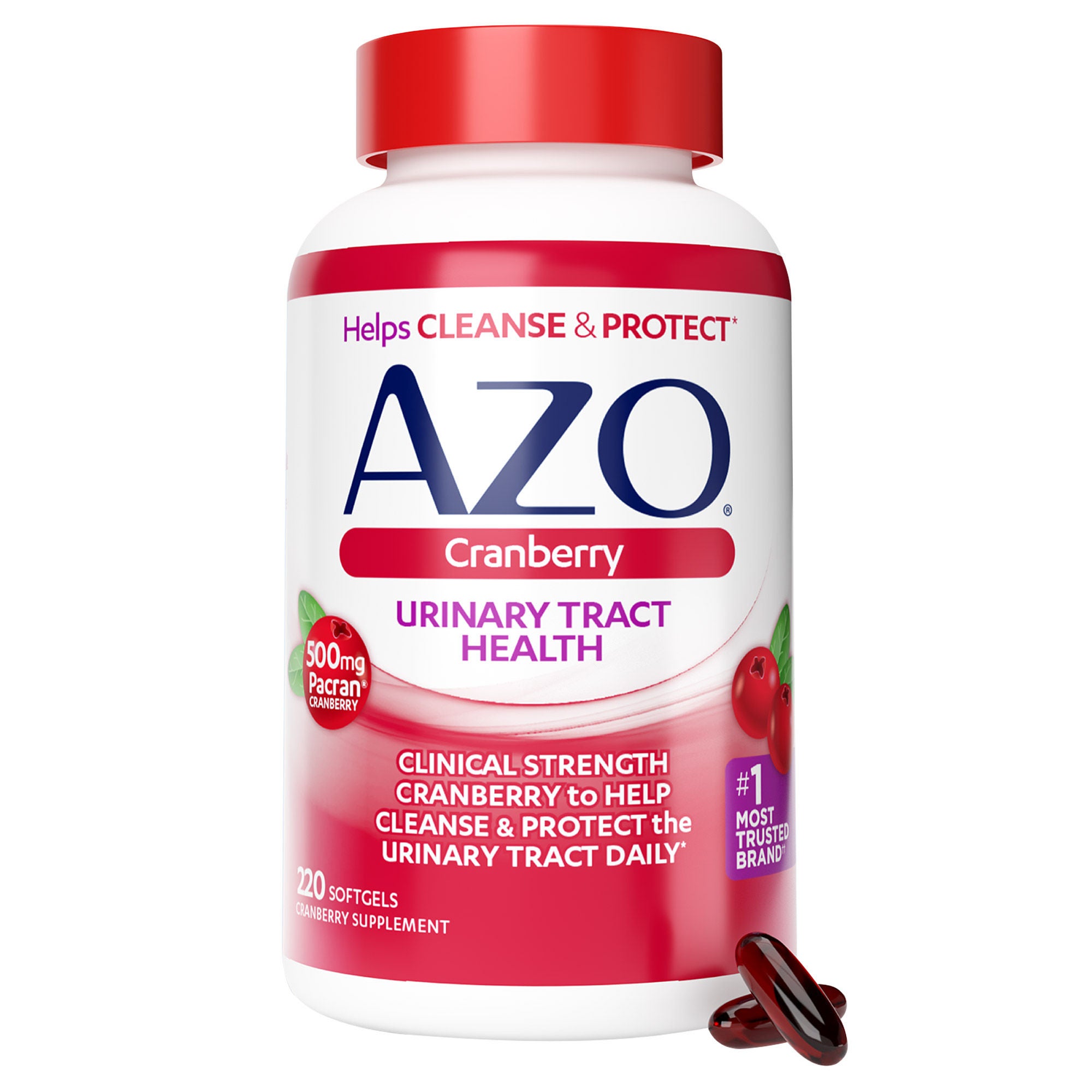 AZO Cranberry Urinary Tract Health 500 mg, 220 Softgels | Costco
