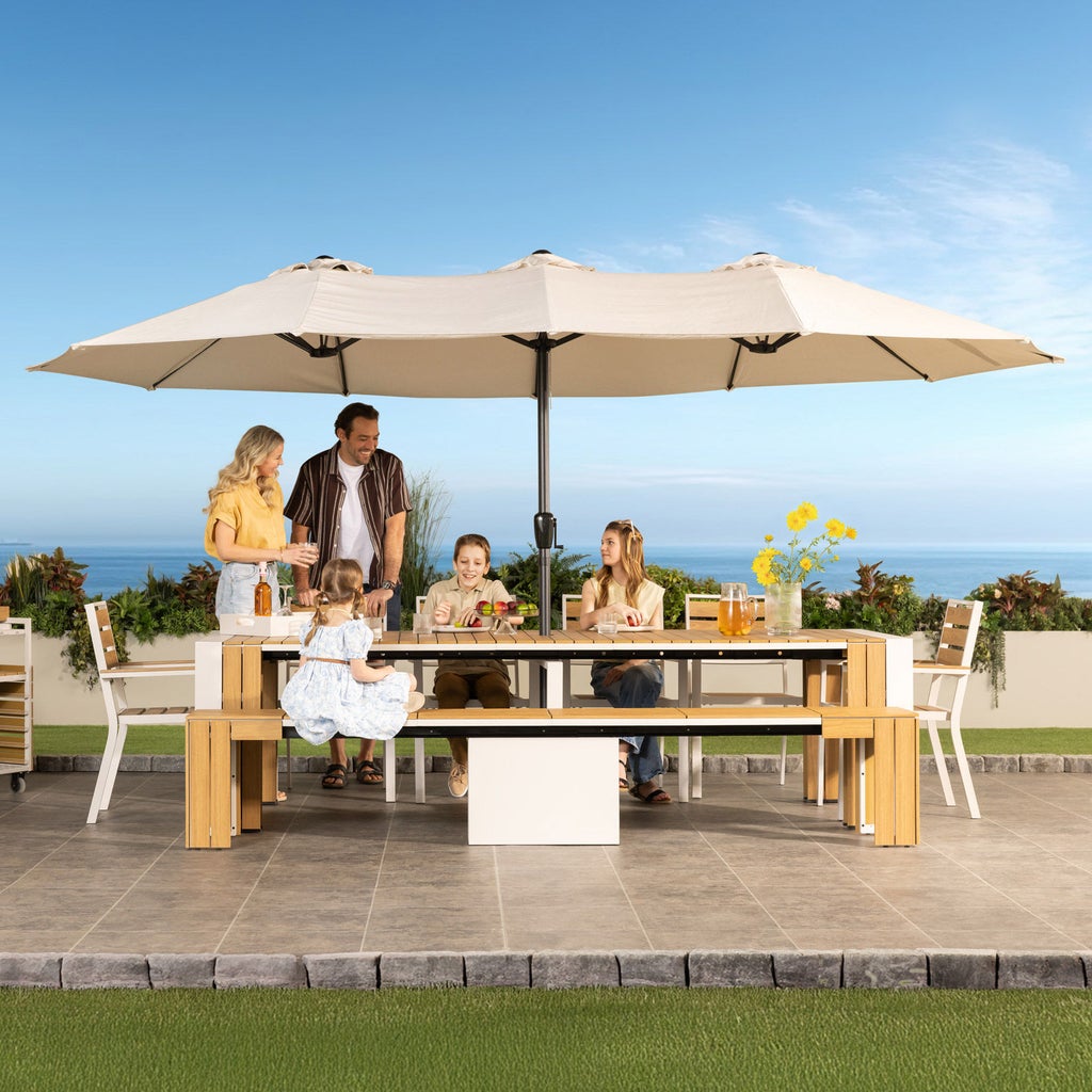 cantilever patio umbrella lights Rotihom 11FT Solar Powered LED Light with Base Included, Large Cantilever Umbrella with 360°Rotation, Heavy-Duty Offset Outdoor Umbrella for Patio,Pool,Backyard (Champagne) : Patio, Lawn & Garden hierarchy:Outdoor_Living/Outdoor_Furniture/Outdoor_Tables/Outdoor_Side_Table Color:Glory Orange Gloss VECELO 4-Piece Heavy-Duty Cantilever powered LED lights that