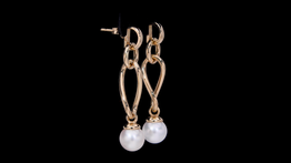 Freshwater Cultured 9-9.5mm Pearl 14kt Yellow Gold Twist Earrings