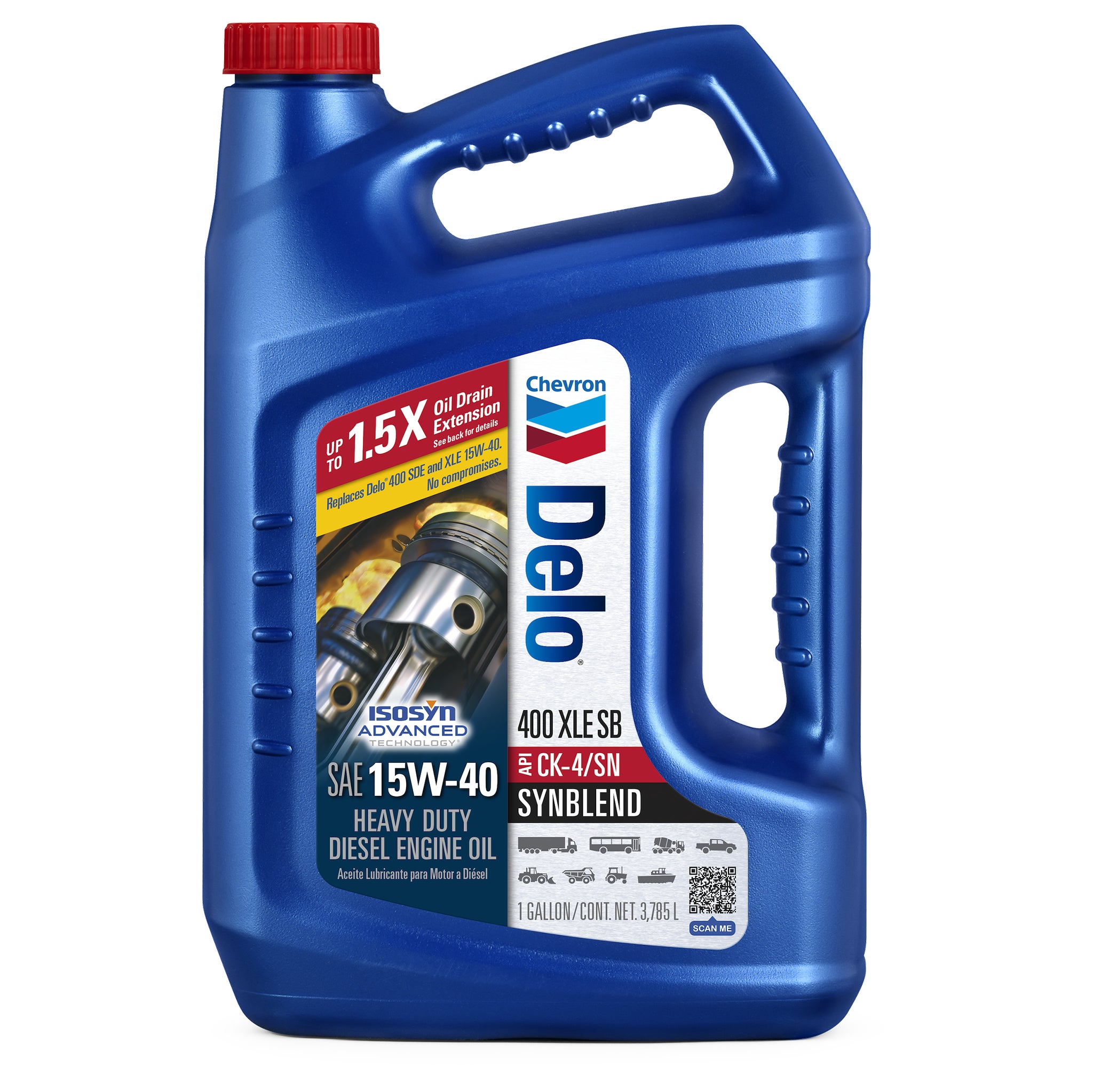 【美品】HOUSTON B-15D 40 Chevron Delo 400 XLE SB Synthetic Blend SAE15W-40 Heavy-Duty